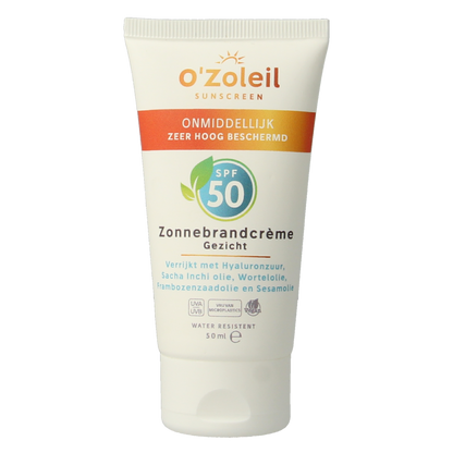 O' Zoleil Zonnebrandcreme gezicht SPF50 50.00 Milliliter