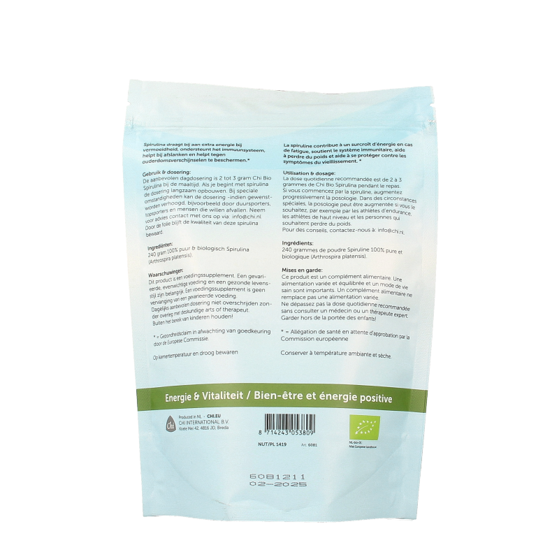 Chi Spirulina poeder bio 240 Gram