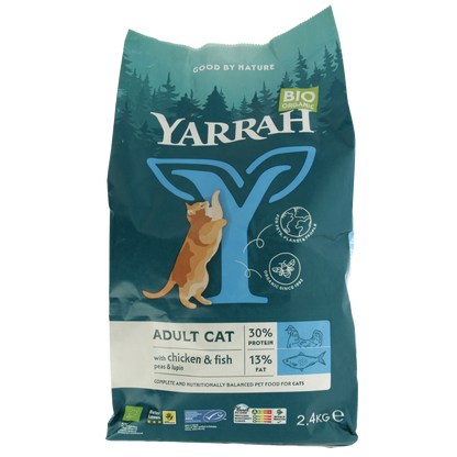 Yarrah Adult kattenvoer met vis en kip bio 2400.00 Gram