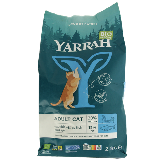 Yarrah Adult kattenvoer met vis bio 2400.00 Gram