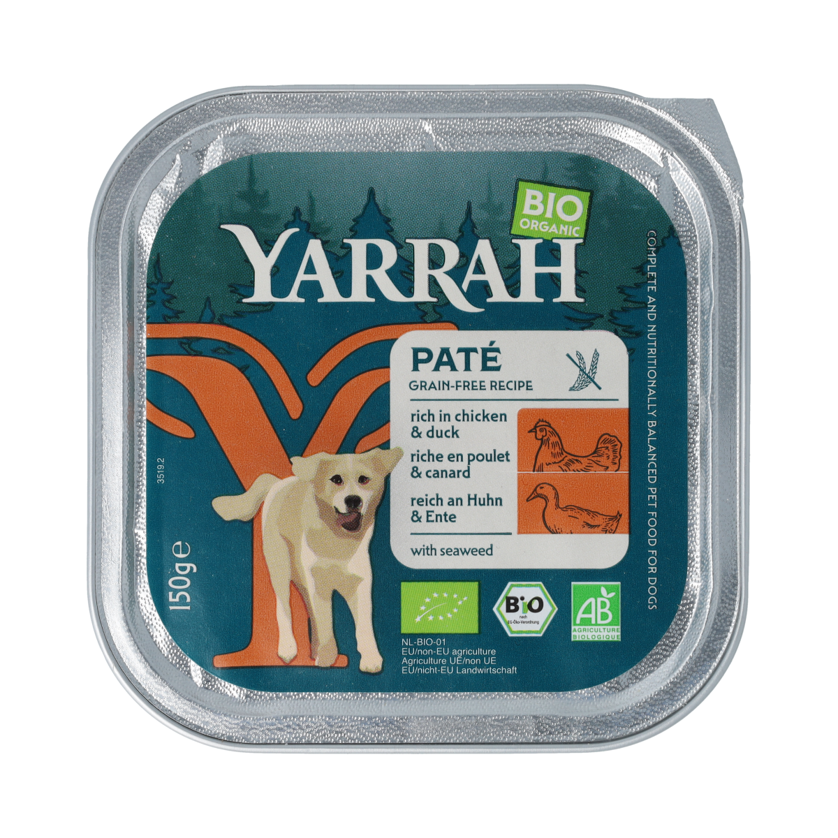 Yarrah Yarrah BIO Dog Pate with Duck & Seaweed 150g 150.00 Gram