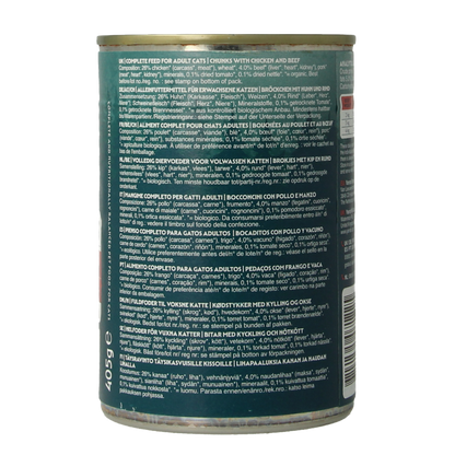 Yarrah Kattenvoer chunks met kip en rund bio 405 Gram