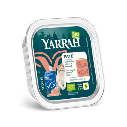 Yarrah Kattenvoer pate met zalm bio 100.00 Gram