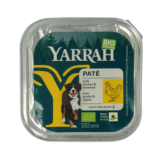Yarrah Hondenvoer pate met kip bio 150 Gram