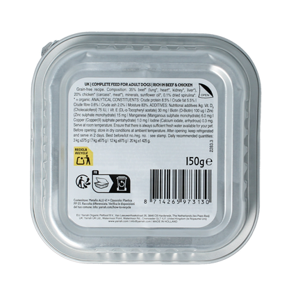Yarrah Hondenvoer pate met rund en kip bio 150 Gram