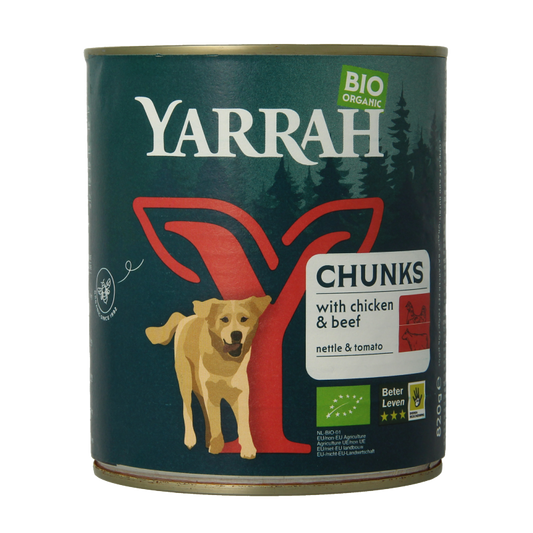 Yarrah Hond brok rund & kip in saus bio 820 Gram