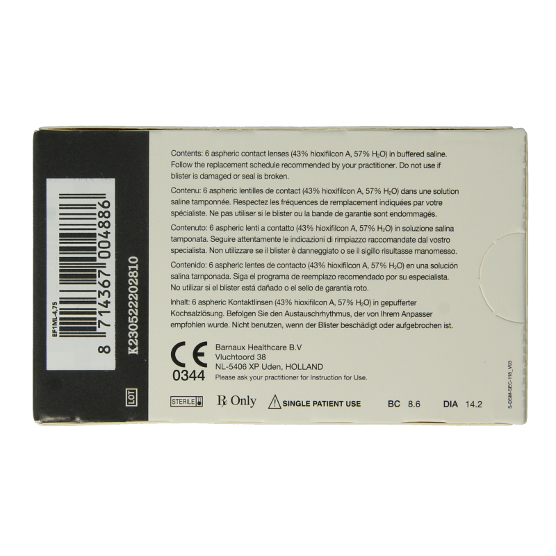 Eyefresh Maandlenzen -4.75  6 Stuks