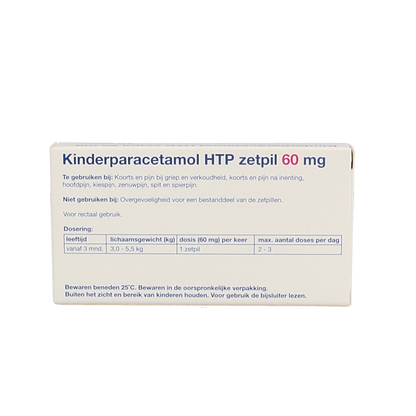 Healthypharm Paracetamol kind 60mg 10 Zetpillen