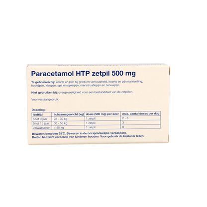 Healthypharm Paracetamol 500mg 10.00 Zetpillen