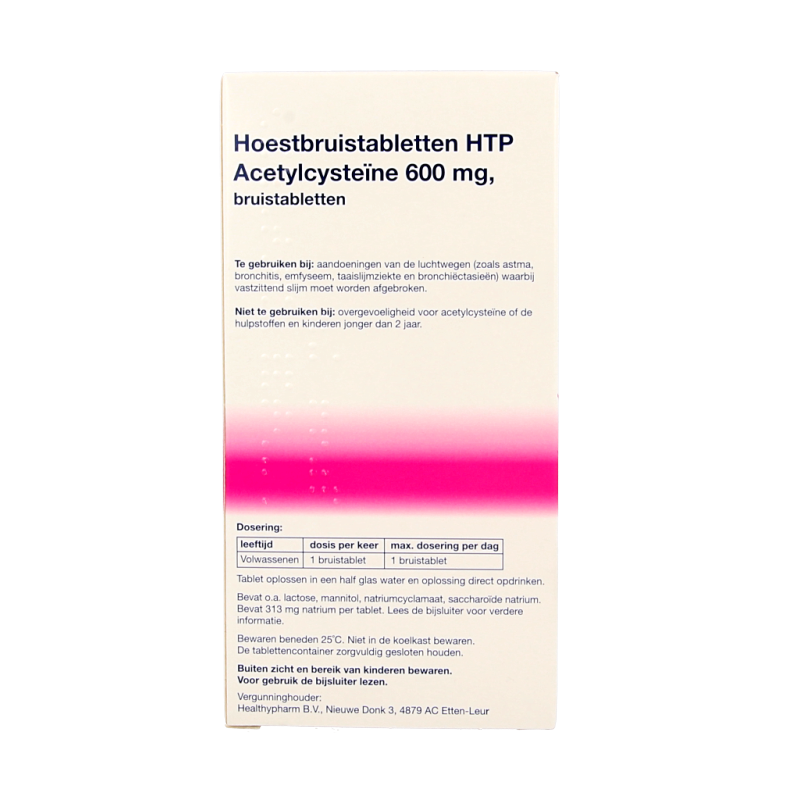 Healthypharm Acetylcysteine 600mg HTP 30 Bruistabletten