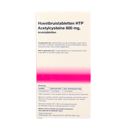Healthypharm Acetylcysteine 600mg HTP 30 Bruistabletten
