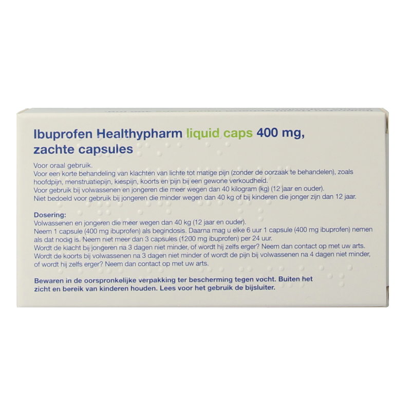 Healthypharm Ibuprofen 400mg liquid caps 20 Capsules