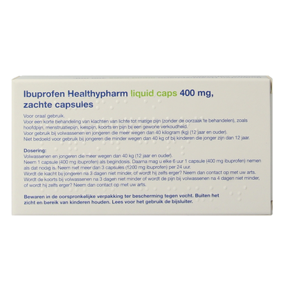 Healthypharm Ibuprofen 400mg liquid caps 20 Capsules