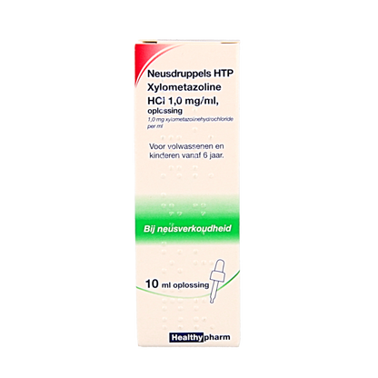 Healthypharm Neusdruppels HTP Xylometazoline HCl 1mg/ml 10 Milliliter