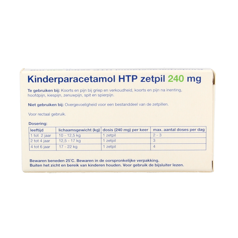 Healthypharm Paracetamol kinderen 240mg 10 Zetpillen