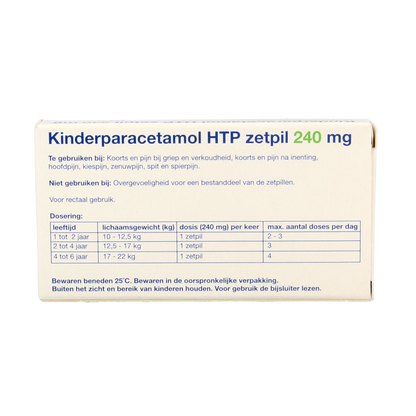 Healthypharm Paracetamol kinderen 240mg 10 Zetpillen