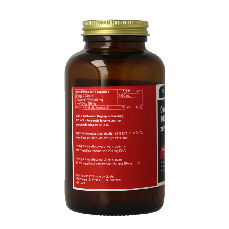 All Natural Omega 3 3000mg zuivere visolie 100 Capsules