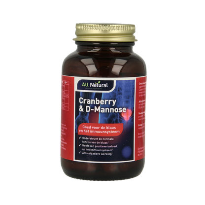 All Natural Cranberry & D-Mannose 60.00 Vegetarische capsules