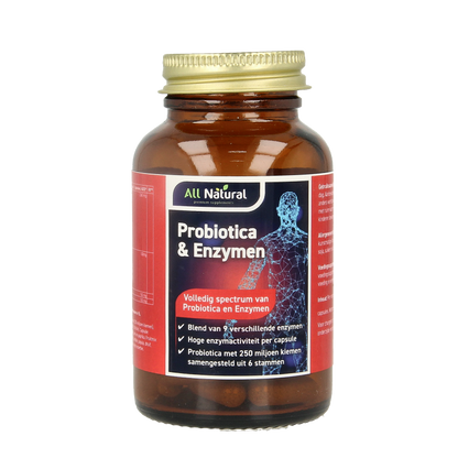 All Natural Probiotica & enzymen 60 Vegetarische capsules