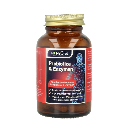 All Natural Probiotica & enzymen 60 Vegetarische capsules