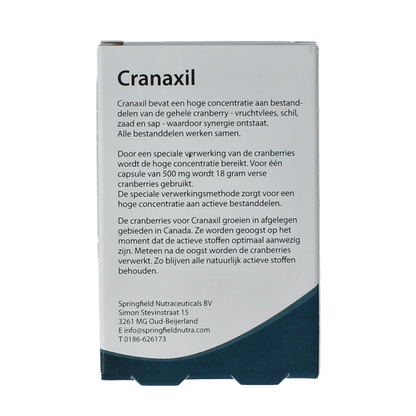 Springfield Cranaxil cranberry 500mg 30.00 Vegetarische capsules