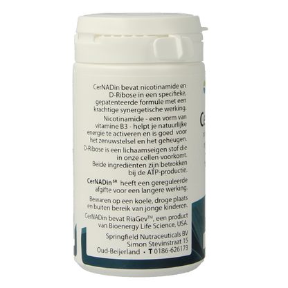 Springfield Cernadin SR nicotinamide & D-ribose 760mg 60 Tabletten