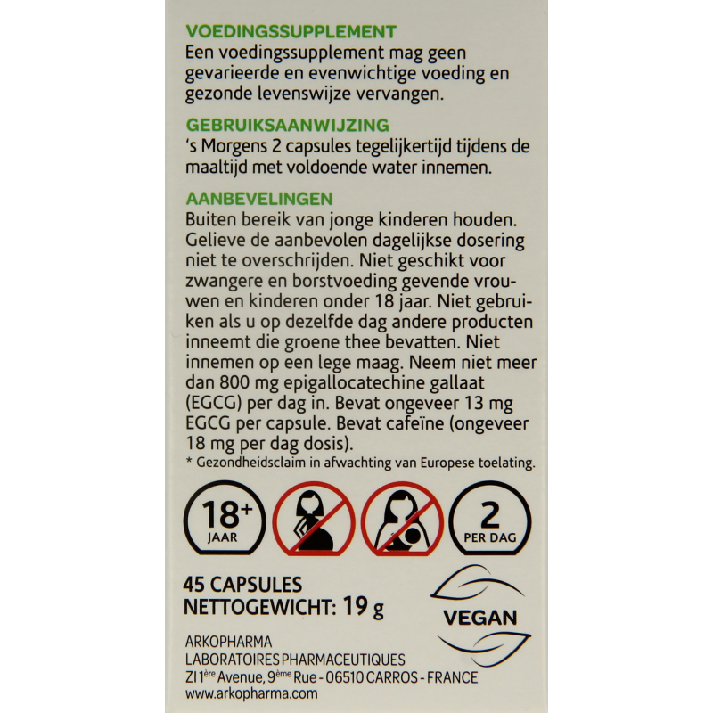 Arkocaps Groene thee bio 45 Capsules