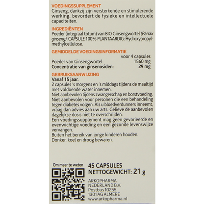 Arkocaps Ginseng bio 45 Capsules