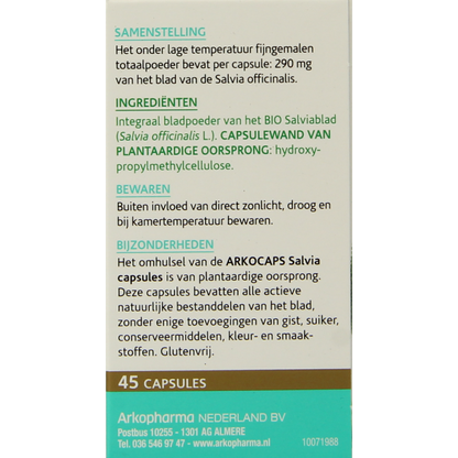 Arkocaps Salvia bio 45.00 Capsules