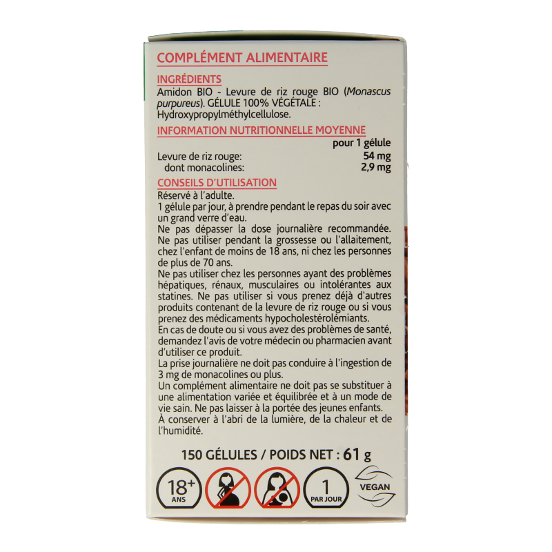 Arkocaps Rode gist rijst bio 150 Capsules