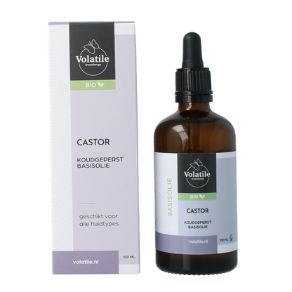 Volatile Castor koudgeperst basisolie bio glazen fles 100 Milliliter