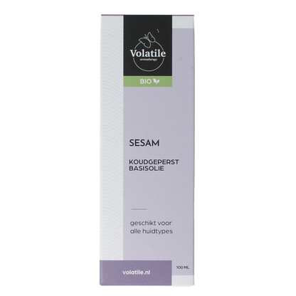 Volatile Sesam koudgeperst basisolie bio glazen fles 100 Milliliter