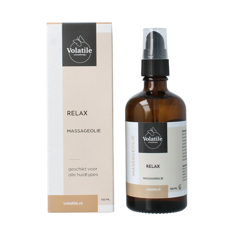 Volatile Massageolie relax glas met pomp 100 Milliliter