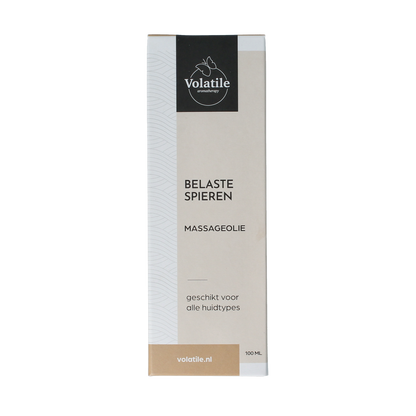 Volatile Massageolie belaste spieren glas met pomp 100.00 Milliliter