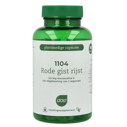 AOV 1104 Rode gist rijst extra 90 Vegetarische capsules