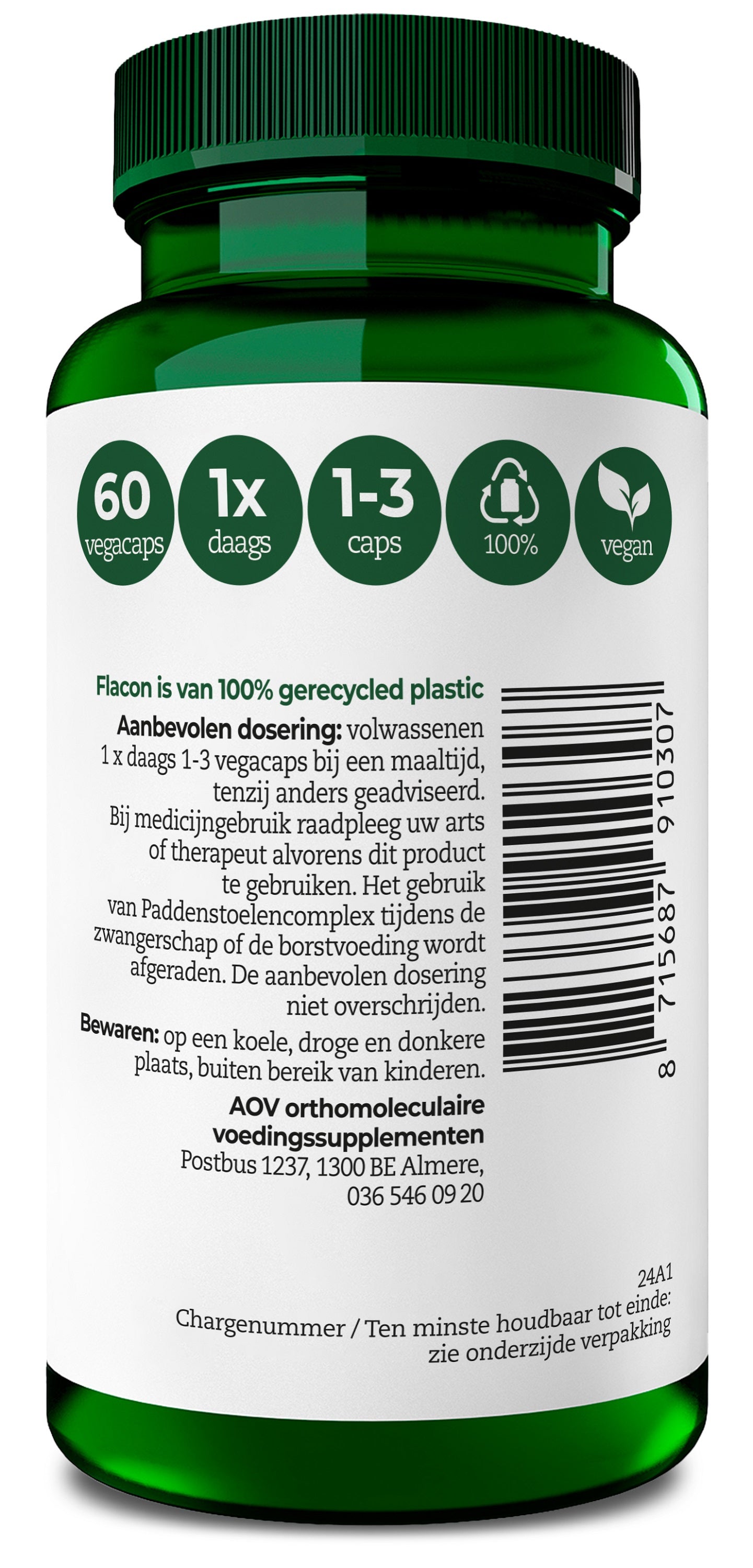 AOV 1030 Paddenstoelen complex 60 Vegetarische capsules