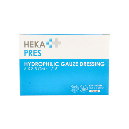 Hekapres Gaaskompres hydrofiel 5 x 8.5 100 Stuks