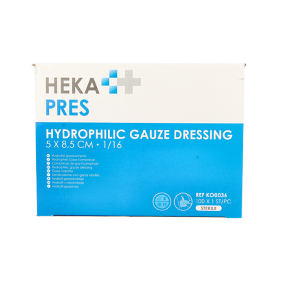 Hekapres Gaaskompres hydrofiel 5 x 8.5 100 Stuks