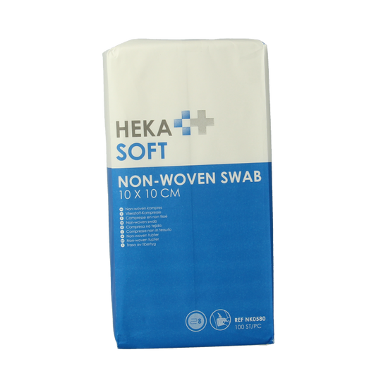Heka Soft Non-woven kompres 10 x 10cm niet steriel 8 lagen 100 Stuks