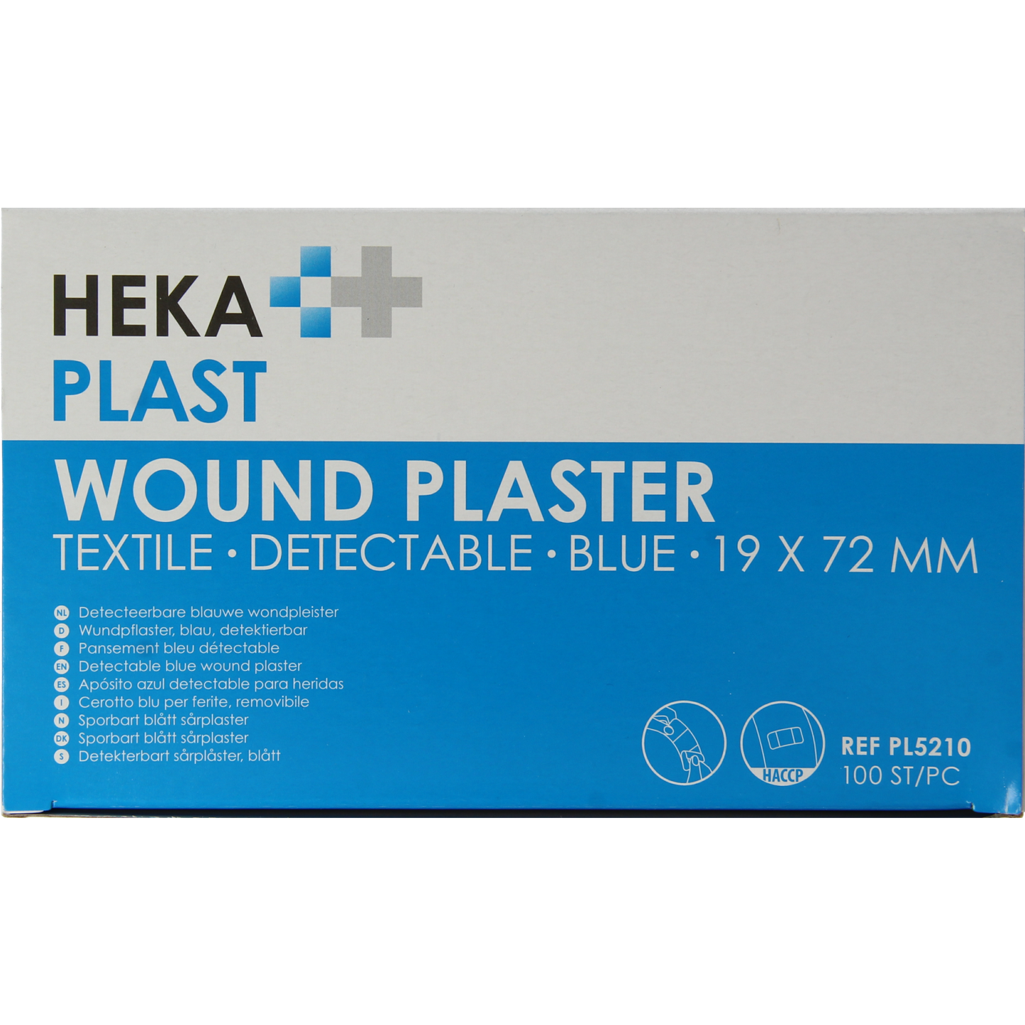 Hekaplast Pleister detectable 19 x 72 100.00 Stuks