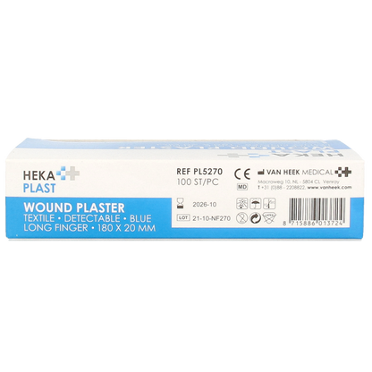 Hekaplast Vingerpleister detectable 180 x 20 haccp 100 Stuks
