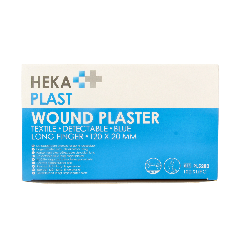 Hekaplast Vingerpleister detectable 120 x 20 haccp elastisch 100 Stuks