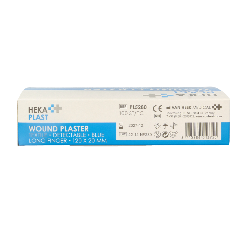 Hekaplast Vingerpleister detectable 120 x 20 haccp elastisch 100 Stuks