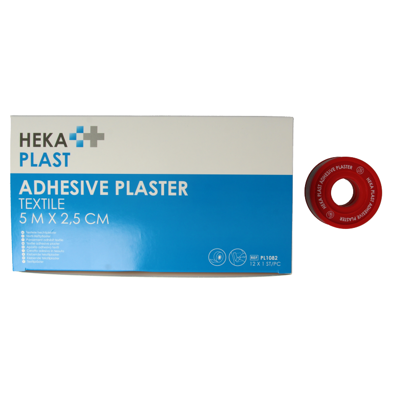 Hekaplast Hechtpleister textiel 5 x 2.5cm 12 Stuks