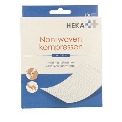 Heka Klein Non-woven kompres 10 x 10cm 10 Stuks