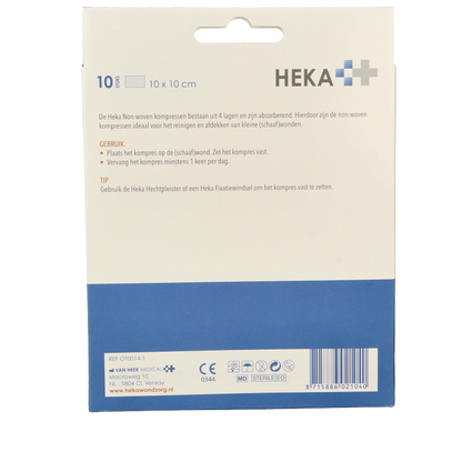 Heka Klein Non-woven kompres 10 x 10cm 10 Stuks