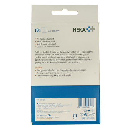 Heka Klein Hekaplast border 6cm x 10cm waterproof 10 Stuks