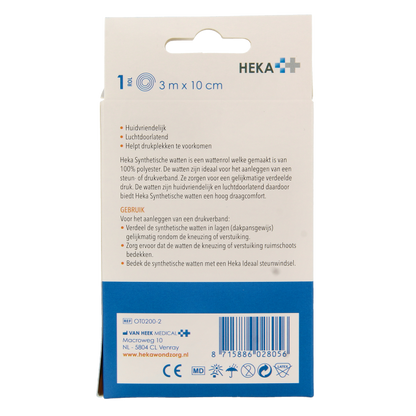 Heka Synthetische watten 3m x 10cm 1 Stuks