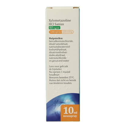 Sanias Xylometazoline HCI 0.50mg spray 10 Milliliter