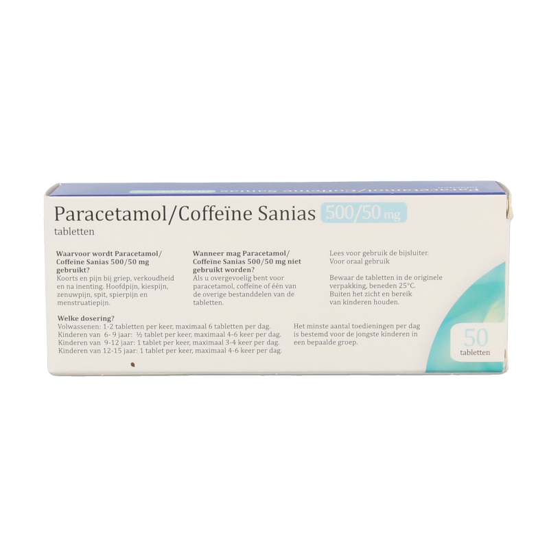 Sanias Paracetamol coffeine 500/50mg 50 Tabletten